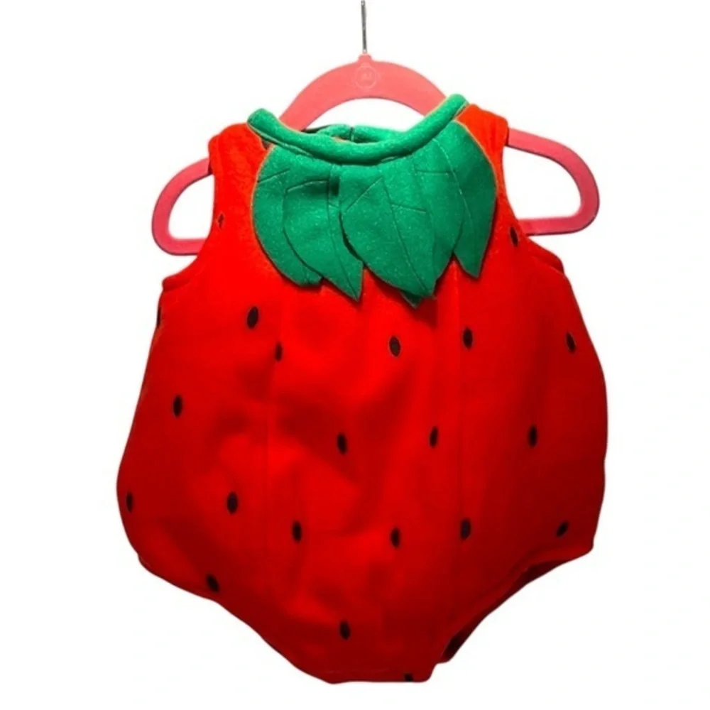 Strawberry Puffy Baby Costume Halloween Size 0-6 Months